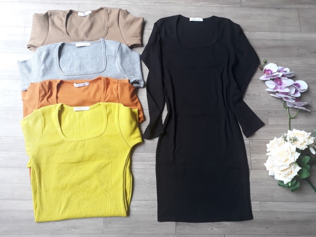 Váy body xỏ ngón ảnh thật+video