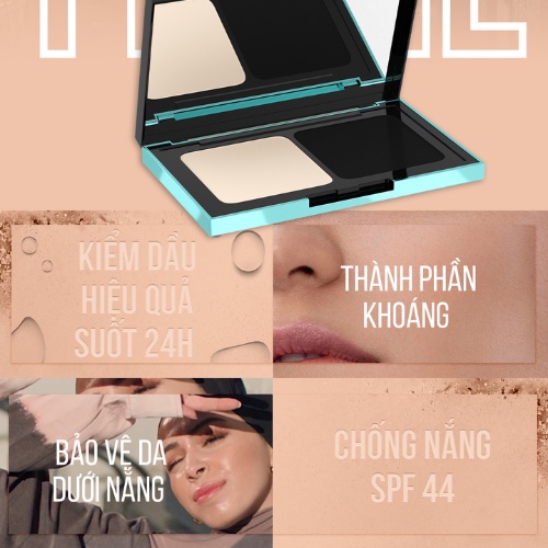 Phấn Nền Kiềm Dầu Chống Nắng Maybelline Fit Me Matte + Proeless Powder Foundation SPF 44 PA++++ ( Mẫu Mới )