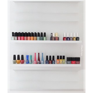 Set 2 thanh kệ nail chữ L dài 80cm sâu 6cm  để lọ sơn móng tay Gỗ lõi xanh chống ẩm.