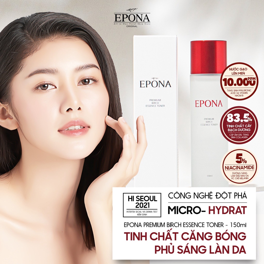 Tinh Chất Căng Bóng, Phủ Sáng Làn Da Epona Premium Birch Essence Toner 150ML