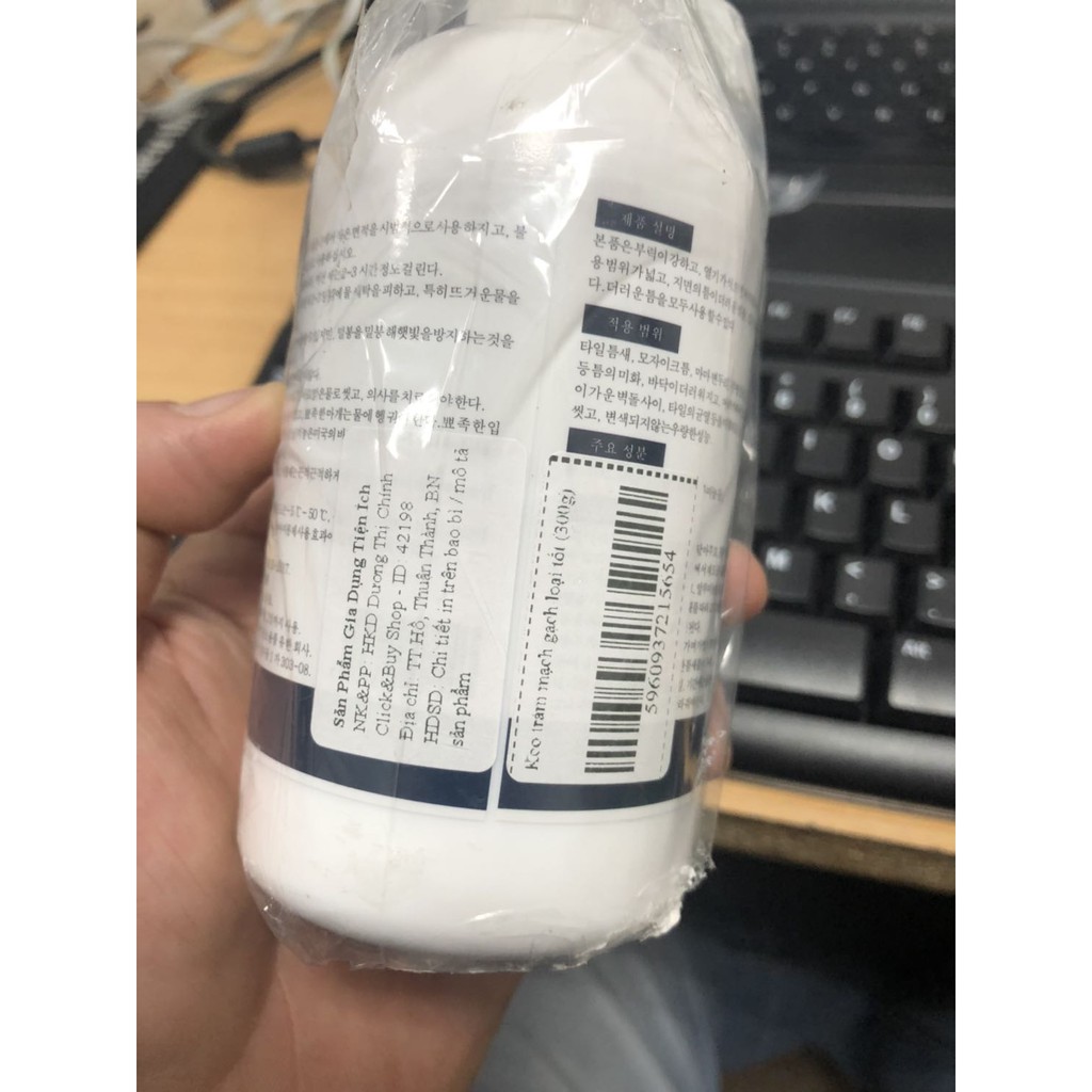 Chai Keo Trám Chỉ Gạch Màu Trắng 250ML Dùng Để Chà Ron, Dán Đa Năng , Trám Mạch Gạch - Kivo