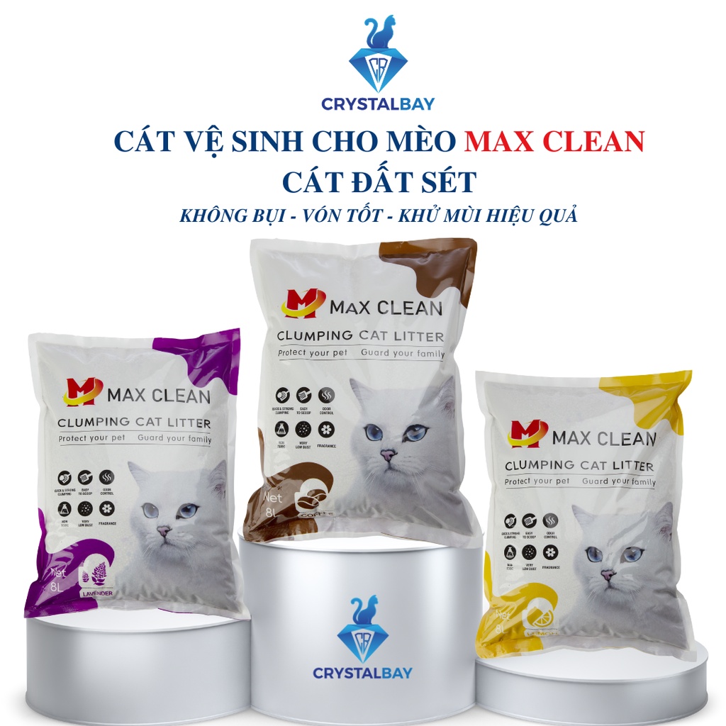 CÁT ĐẤT SÉT BENTONITE - CÁT VỆ SINH CHO MÈO MAX CLEAN