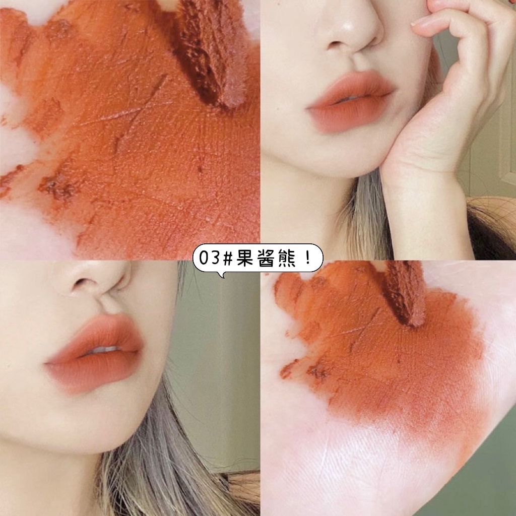 Set 5 Son kem lì Thỏ Vàng DANMOLU mùi thơm mịn mượt bám môi