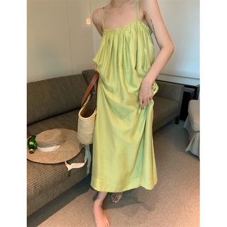 ĐẦM MAXI HAI DÂY XANH BƠ