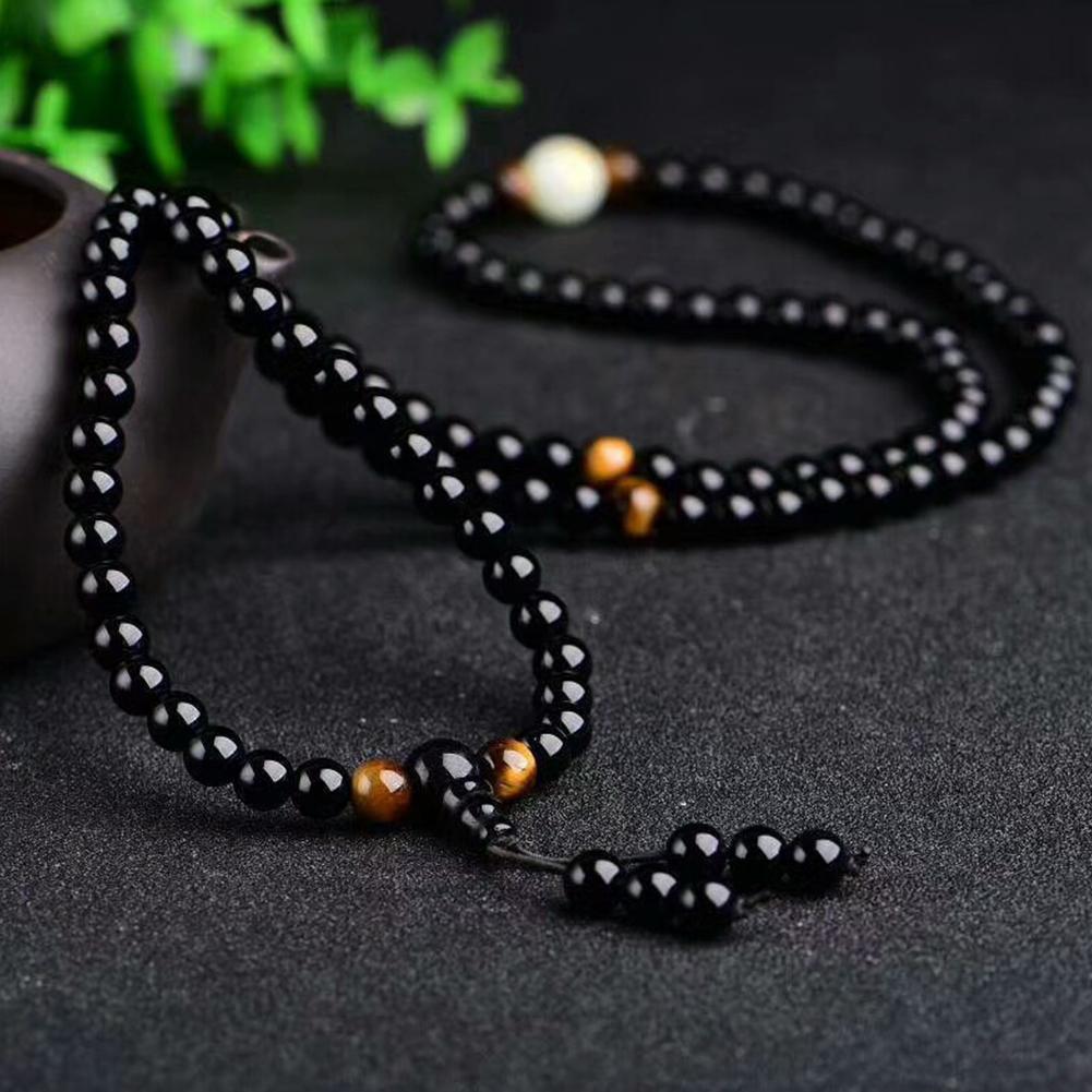 Vòng Tay Đá Obsidian Tự Nhiên Dạ Quang Chăm Sóc Sức Khỏe 108 Cái Y0L0