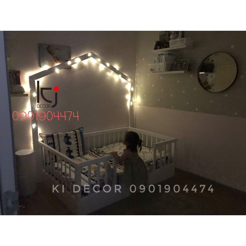 -  Giường đơn cho bé, giường hình ngôi nhà bé trai bé gái, toddler bed