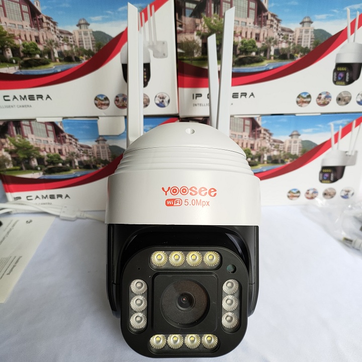 Camera yoosee ngoài trời Ptz 14led quay quét 360 độ, chịu nắng mưa, có màu ban đêm