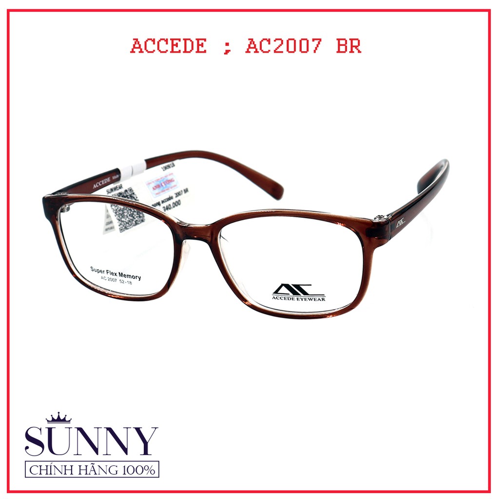 AC2007  Gọng kính Accede unisex (nhiều màu) chính hãng Korea - - kèm tem chống hàng giả do bộ công an cấp