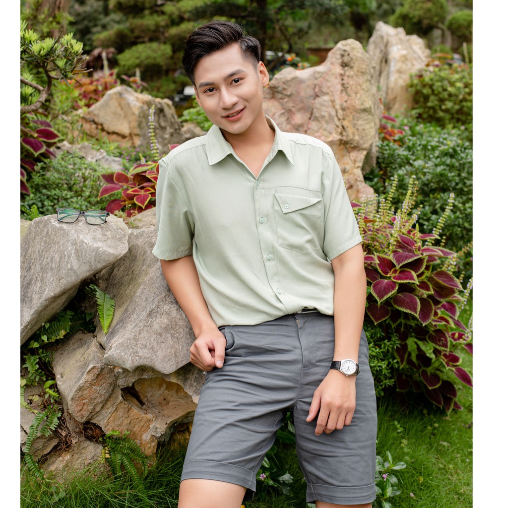 Áo sơ mi nam cổ đúc cài cúc Emspo SMS2613