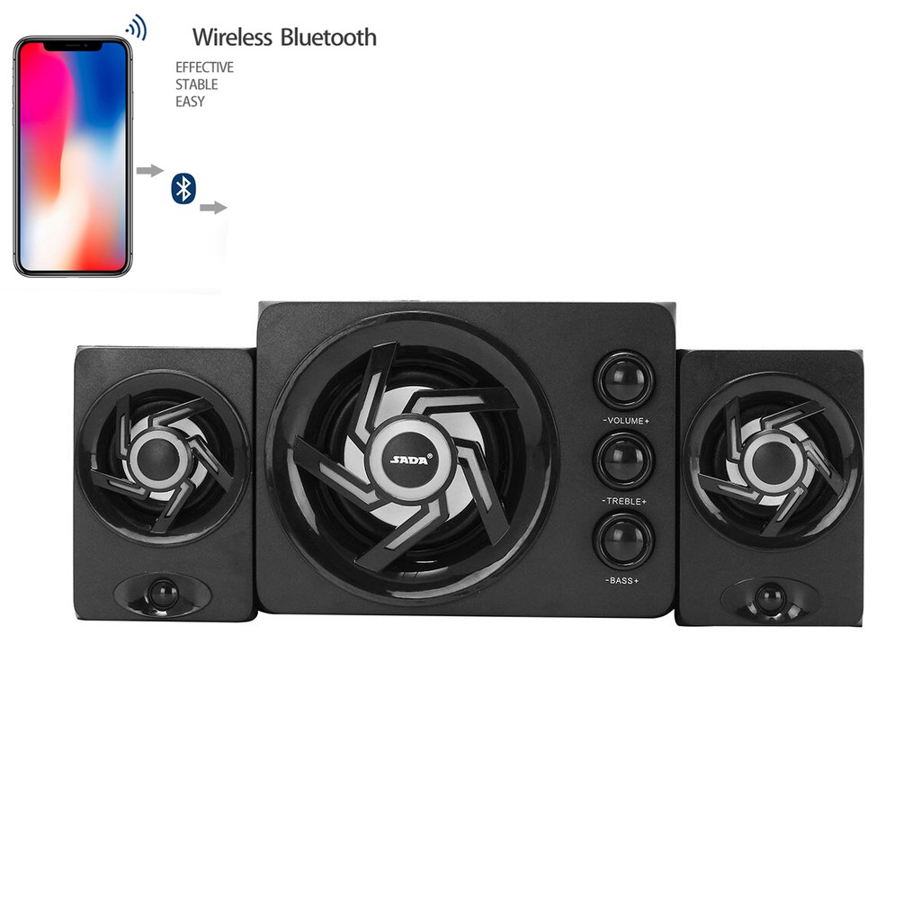 Loa Vi Tính Bluetooth Sada D-209 ,Loa Máy Tính Bluetooth 5.0 Stereo 7 Màu Sắc Ánh Sáng Bass Trầm Ấm | BigBuy360 - bigbuy360.vn