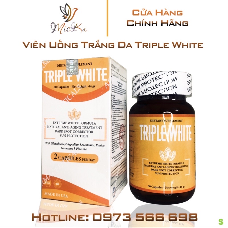 [CHÍNH HÃNG] Viên Uống Triple White - Viên Uống Trắng Da Chống Nắng Giảm Thâm Nám