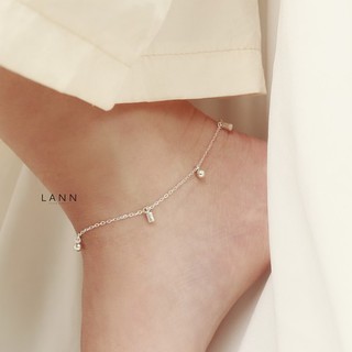 Lắc chân treo bi và trụ tròn BẠC S925 LANN A026