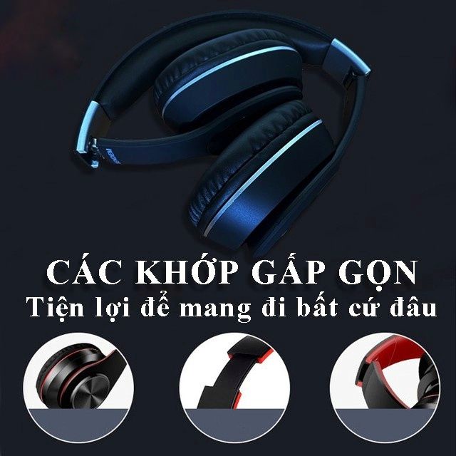 Tai Nghe Bluethooth Chụp Tai K33 , Âm Thanh Cực Chất - Pin Trâu - Có Khe Cắm Thẻ Nhớ - Chính Hãng HD DESIGN