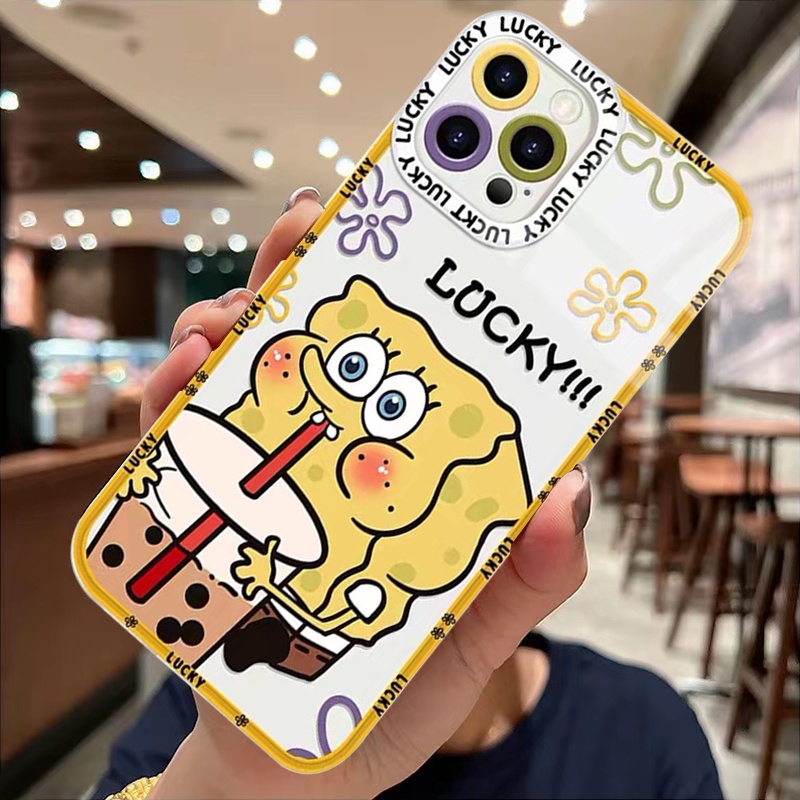 Ốp Điện Thoại TPU Dẻo Trong Suốt Họa Tiết Hoạt Hình Spongebob Cho Iphone 13 12 11 Pro Max 12 13 Mini Xr Xs Max X 6 6S 7 8Plus