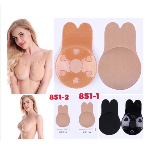 Miếng dán nâng ngực Silicon tai thỏ dễ thương - 1 cặp _dán nâng ngực có đệm hình tai thỏ siêu bền