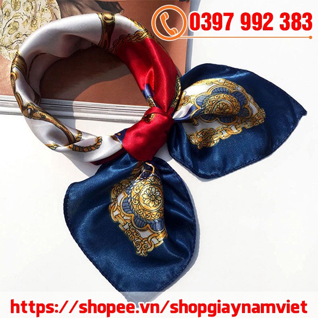 Khăn Turban Lụa Satin Vuông  50x50cm Buộc Tóc Kiêm Quàng Cổ Phong Cách Hàn Quốc (Bandana Vải)