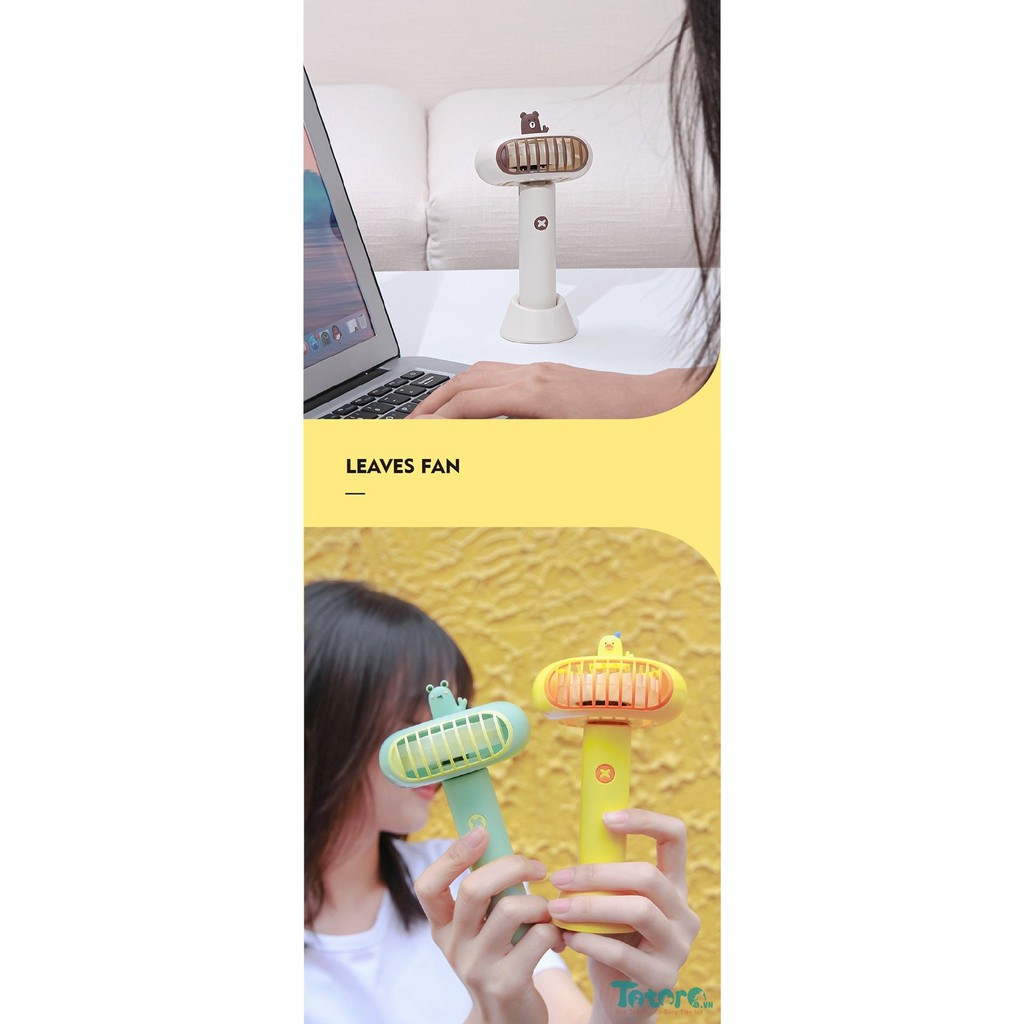 Quạt cầm tay đeo cổ pin sạc Animal UFO