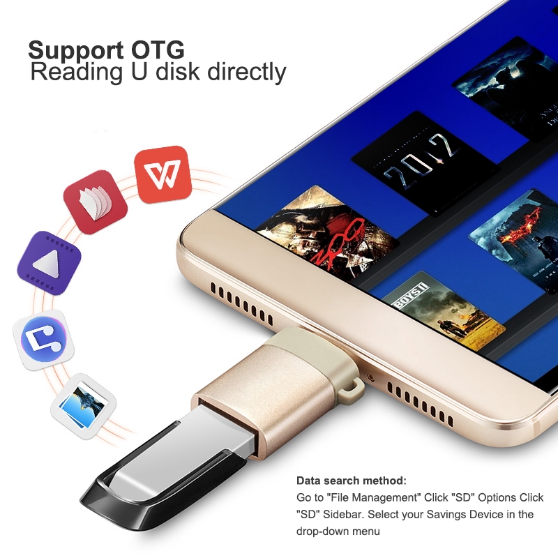 Đầu chuyển đổi OTG TBTIC Type-C/USB Type C cho Xiaomi Huawei Samsung S9