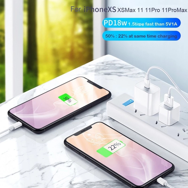 Bộ Sạc Nhanh Usb 18w Pd Cho Iphone 8 / X / Xr / 11 Series / Ipad Series