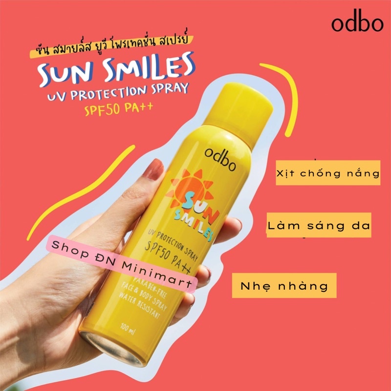 Xịt Chống Nắng ODBO Sun Smiles UV Protection Spray SPF50 Thái Lan