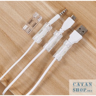 Nẹp dây điện dán tường giữ cố định dây sạc, cáp sạc thông minh,bộ kẹp đi dây điện 20 cái kèm keo dán
