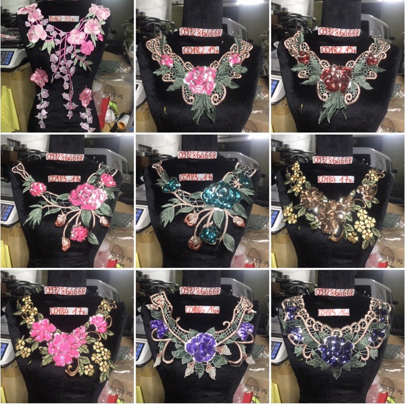 Cổ thêu, hoa kim sa (Shop giao đơn tiền hàng từ 50k)