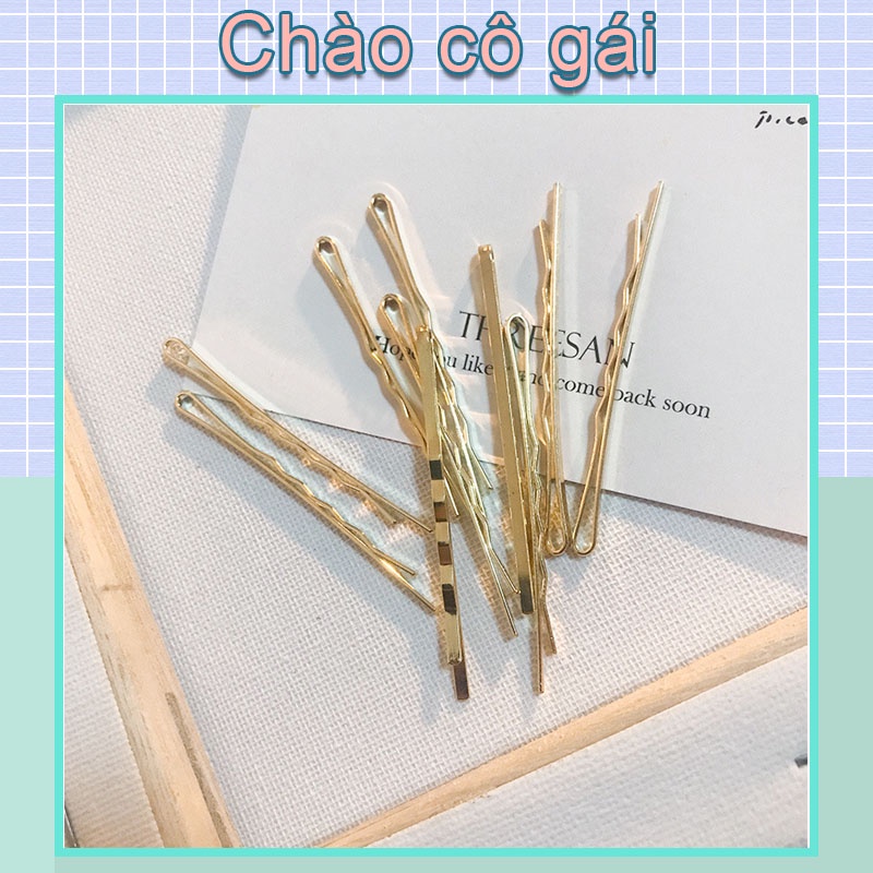 Set 10 kẹp tóc kim loại đơn giản phong cách Hàn Quốc cho nữ