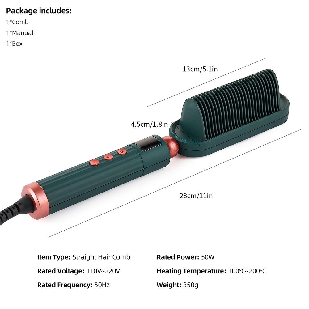 Lược chải tóc thẳng và uốn xoăn FOREVERLILY hoạt động điện nhanh chóng không làm hỏng tóc tiện lợi
