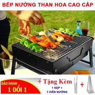Bếp Nướng Than Hoa Vuông Portable Stainless