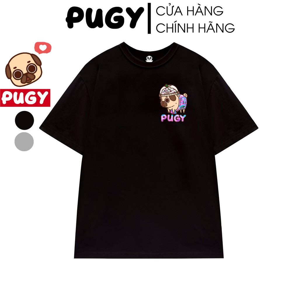 Áo Thun Tay Lỡ Chó Pug 051 Phông PUGY Unisex Nam Nữ Cotton Oversize Form Rộng