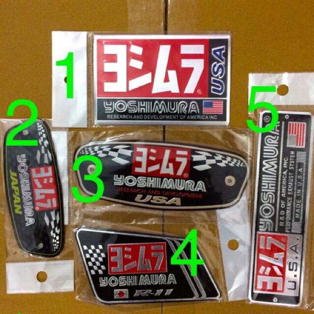 (Decal - Tem Xe) Tem Nhôm Dán Pô YOSHIMURA - 5 Mẫu