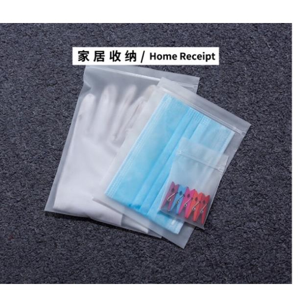 Túi zip khoá lụa mờ đựng quần áo, phụ kiện dẻo dai bền tiện dụng đựng đồ du lịch dễ thương T26