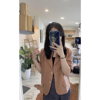 Áo Blazer dáng lửng cộc tay màu Nâu tây NT001