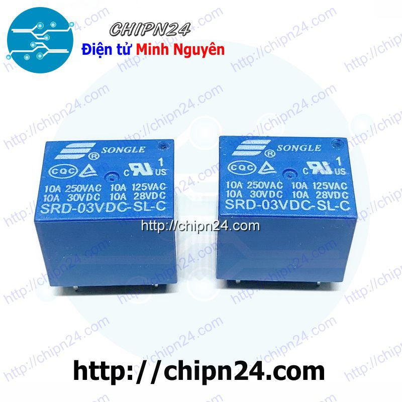 [2 CON] RELAY 5 CHÂN SRD 10A (SRD-03V 05V 06V 09V 12V 24VDC-SL-C) - [Chọn Loại]