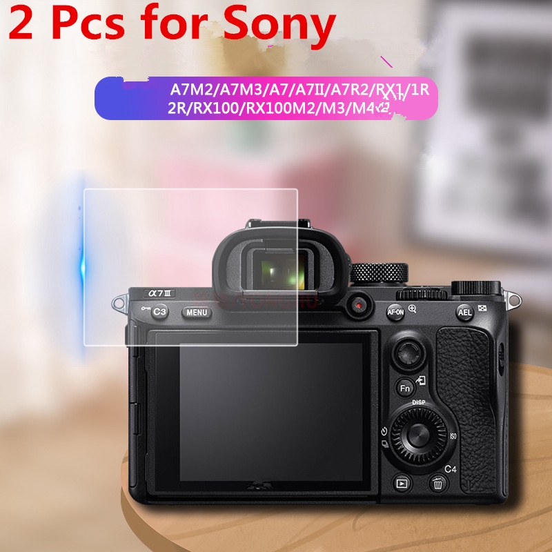 Set 2 kính cường lực bảo vệ màn hình máy ảnh cho Sony A7M3 A7M2 A7II A7III A7R2 0 0 0 RX100 M2 ZV1 ZV-1