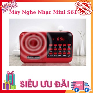 Máy Nghe Nhạc Mini S61-MICHI STORE-loa nghe to, rõ, không rè, dễ sử dụng, nghe nhạc, học tiếng Anh.