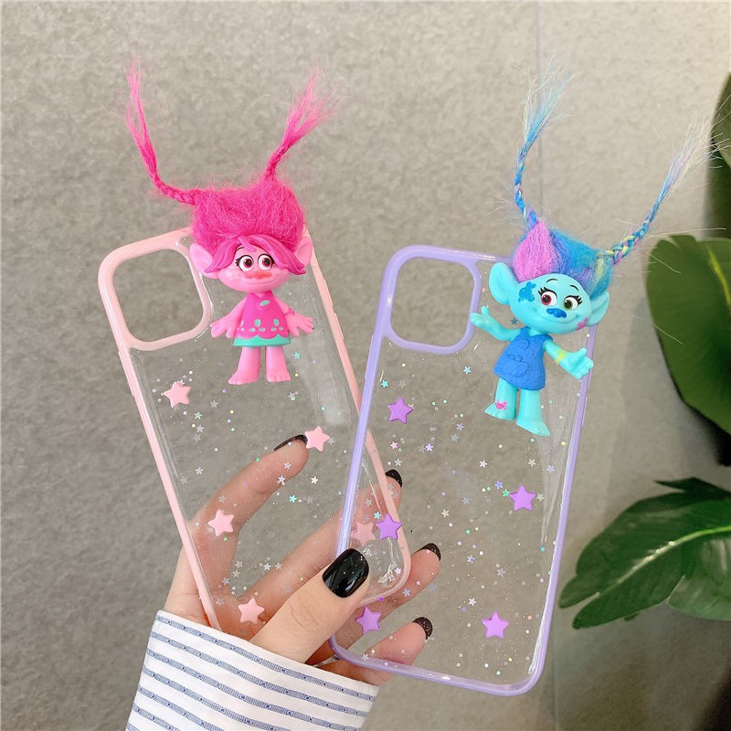 Ốp điện thoại silicone trong suốt đính búp bê cho iPhone11ProMax/7/8plusXR | BigBuy360 - bigbuy360.vn