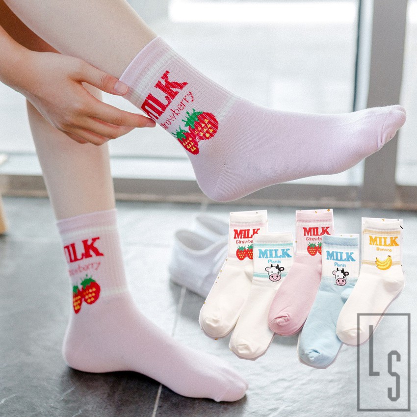 Tất Vớ Milk Hoa Quả Ulzzang Hàn Quốc - Sẵn Hàng