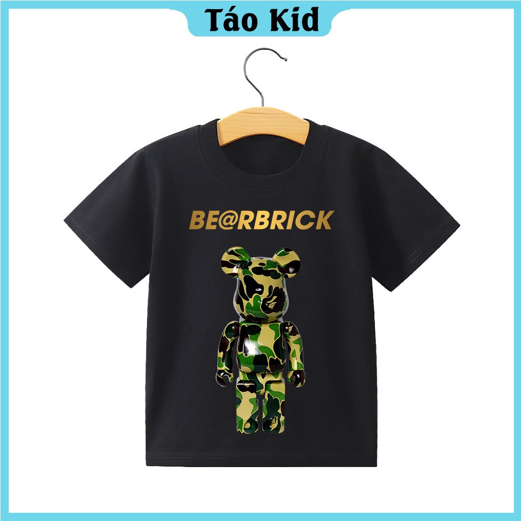 Áo thun bé trai bé gái cộc tay Táo Kid chất cotton in hình Bearbrick nhiều mẫu từ 0 đến 10 tuổi hàng VNXK