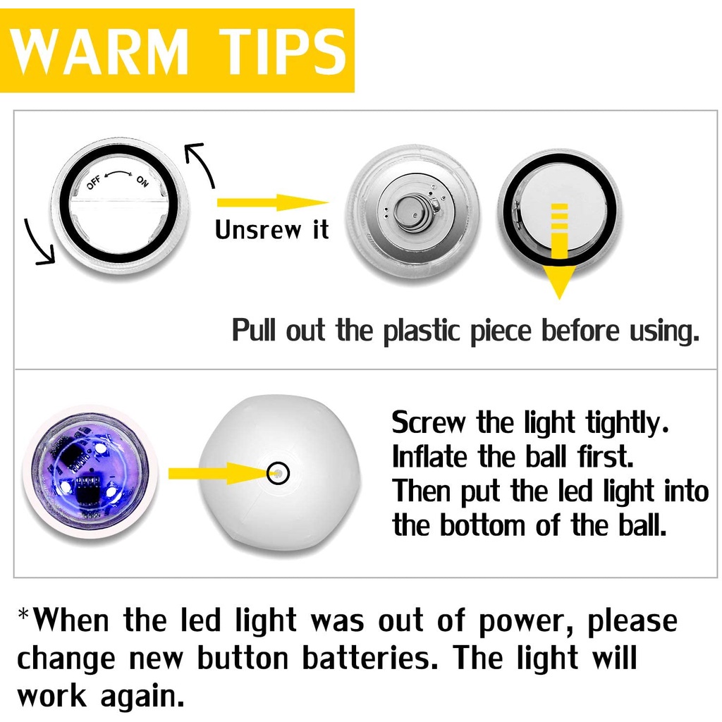 Bóng Đèn LED Bơm Hơi 13 Màu 40 / 60cm Trang Trí Nội Thất