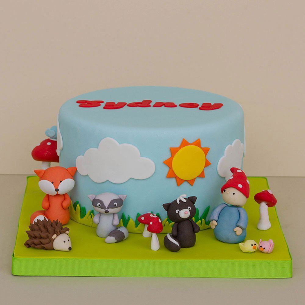 Set 5 khuôn nhấn tạo hình đám mây/cỏ/mặt trời trang trí bánh đáng yêu