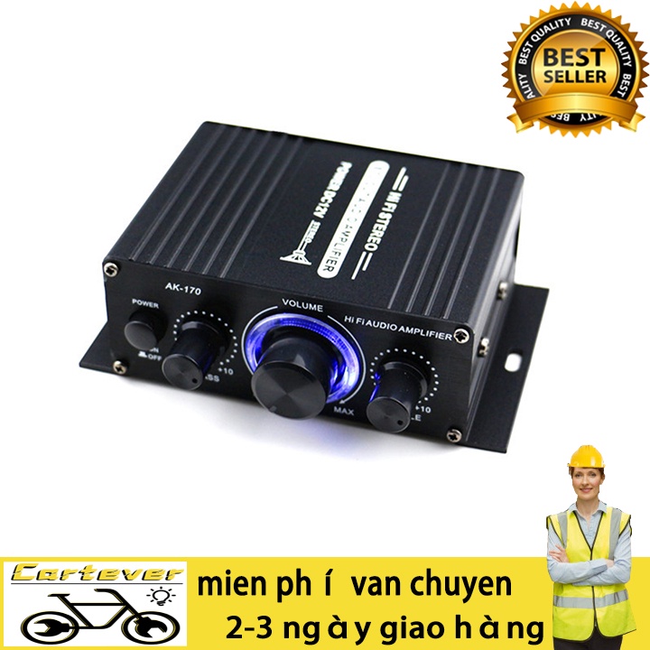 Bộ Khuếch Đại Âm Thanh Hifi Ak170 dùng cho ô tô gia đình và xe tải   20hz-20khz 400w Dc12V