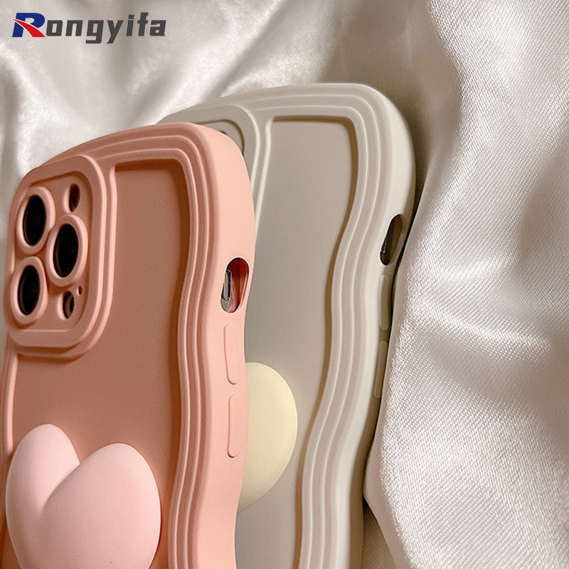Ốp Điện Thoại Silicone Mềm Màu Kẹo Họa Tiết Trái Tim Cho iPhone 13 12 11 Pro XS Max