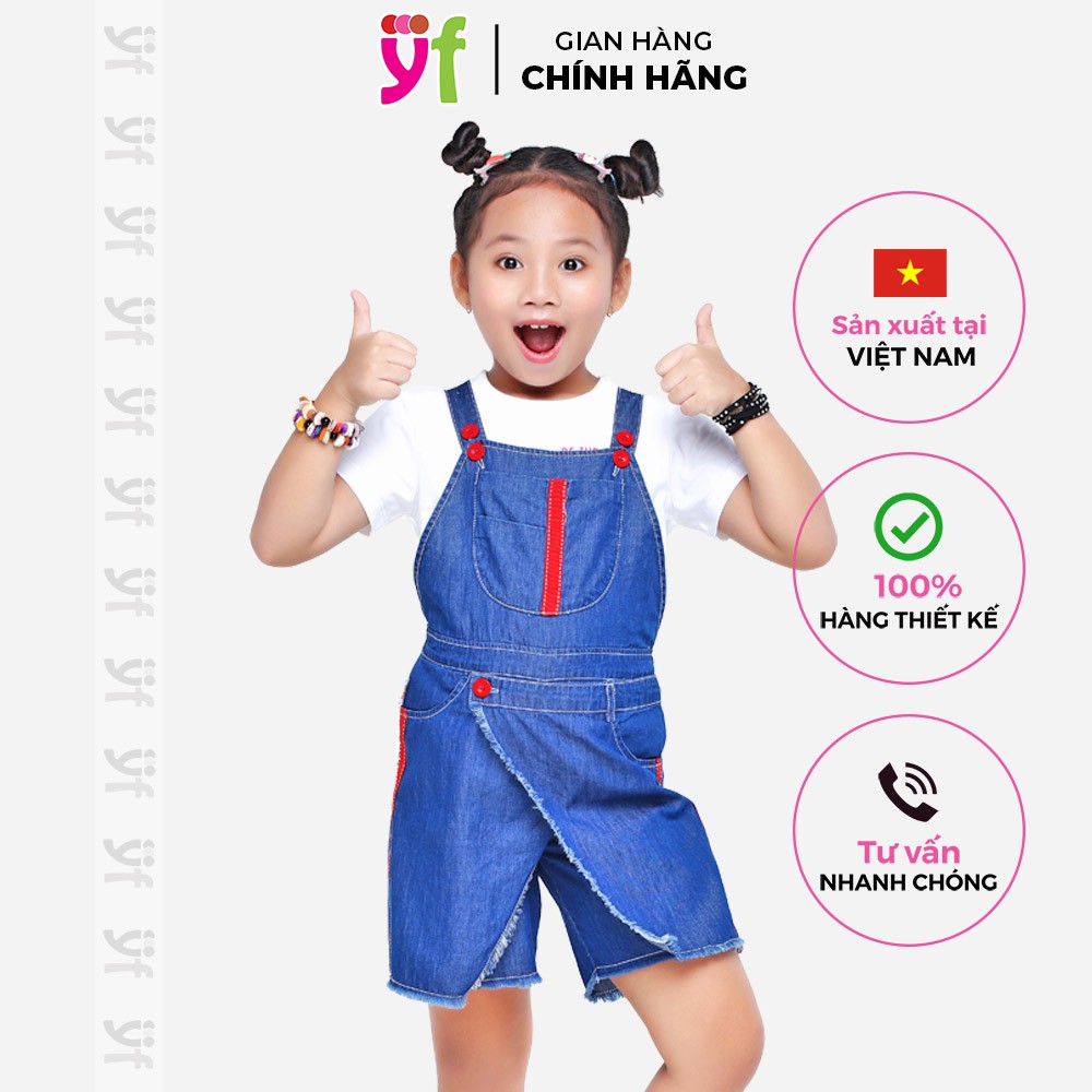 Đầm yếm cho bé YF jean cotton 100% mềm, phong cách cá tính 9DX536