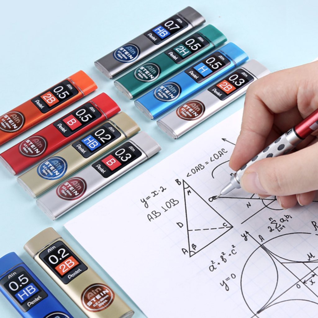 Ruột Chì Kim Pentel Ain Stein 2B Ngòi 0.2/0.3/0.5/0.7/0.9mm | Ngòi Chì Cấu Trúc Tổ Ong Siêu Cứng