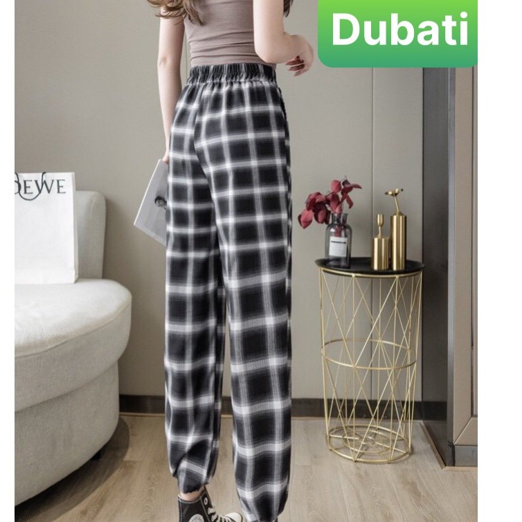 QUẦN JOGGER NAM NỮ THỂ THAO CARO ỐNG SUÔNG RỘNG THOÁNG MÁT CAO CẤP- DUBATI FASHION