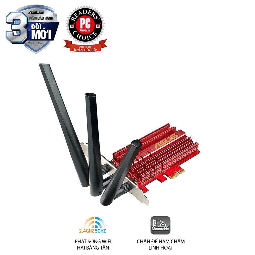 Card mạng không dây PCI Express Asus PCE-AC68 | BigBuy360 - bigbuy360.vn