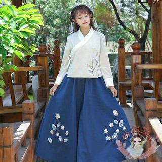 Trang phục cổ trang hán phục cách tân set áo váy