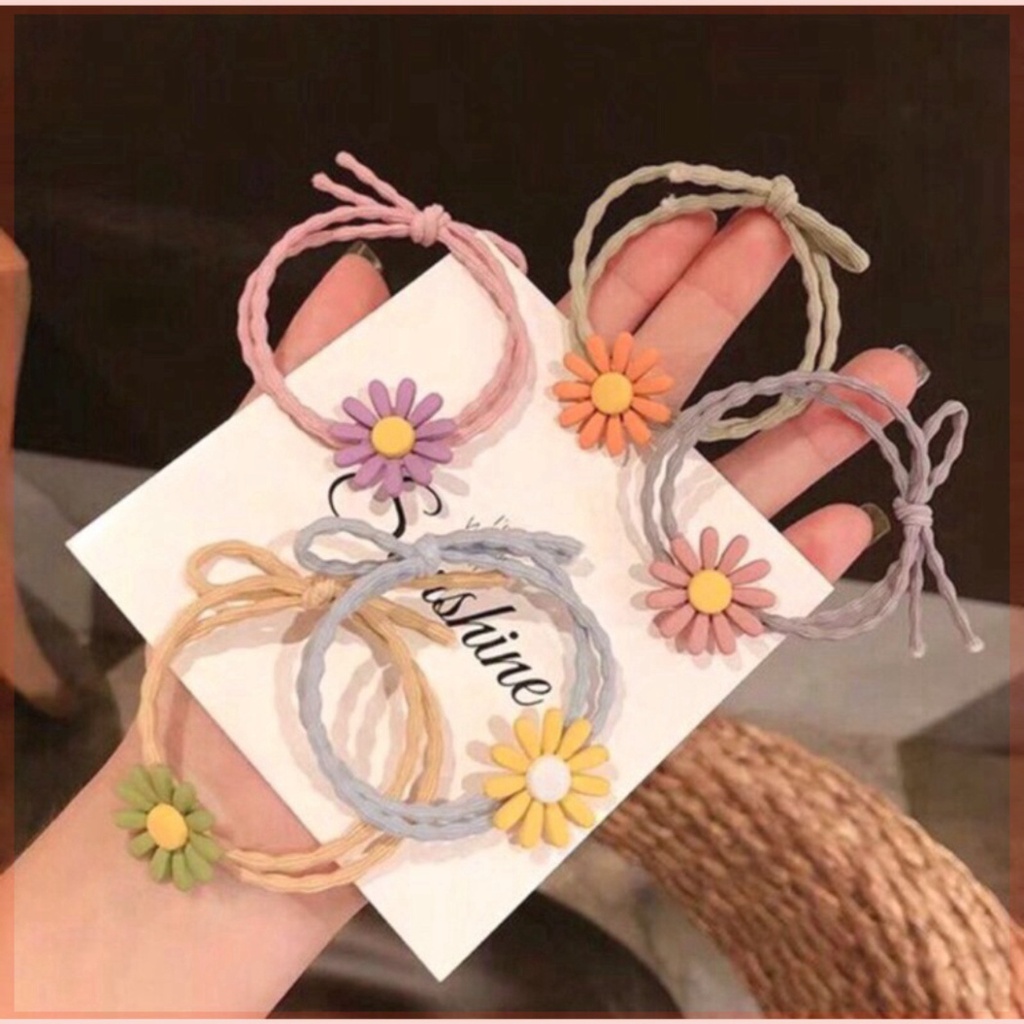 Dây buộc tóc hàn quốc hoa cúc nhí hot trend chun đôi cực bền siêu co dãn LILIKIDS PK01