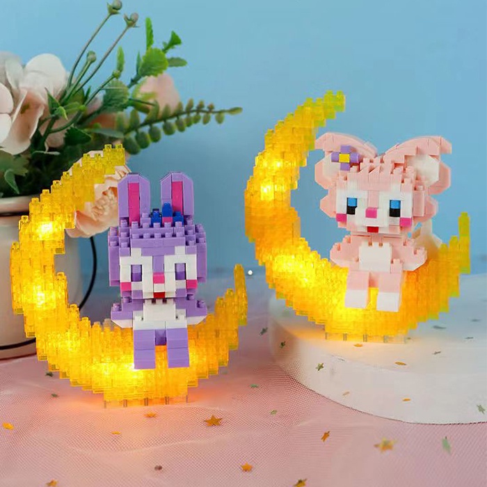 khối xây dựng nano Disney Tương thích với  Khối xây dựng mặt trăng LinaBell đèn LED Mô hình cô gái Quà tặng Đồ chơi